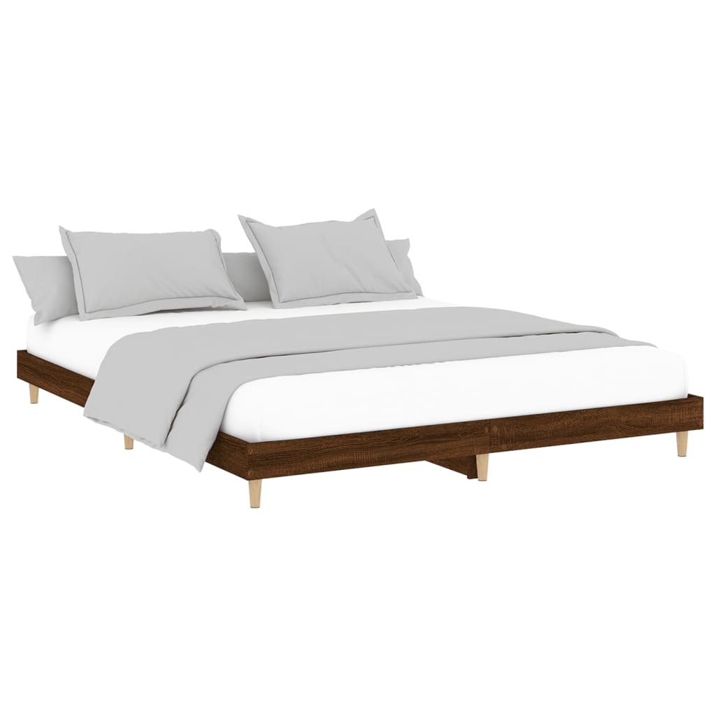 vidaXL Cadre de lit sans matelas chêne marron 200x200 cm