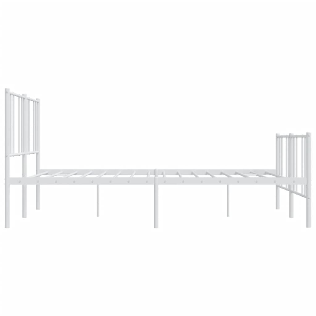 vidaXL Cadre de lit métal sans matelas et pied de lit blanc 193x203 cm