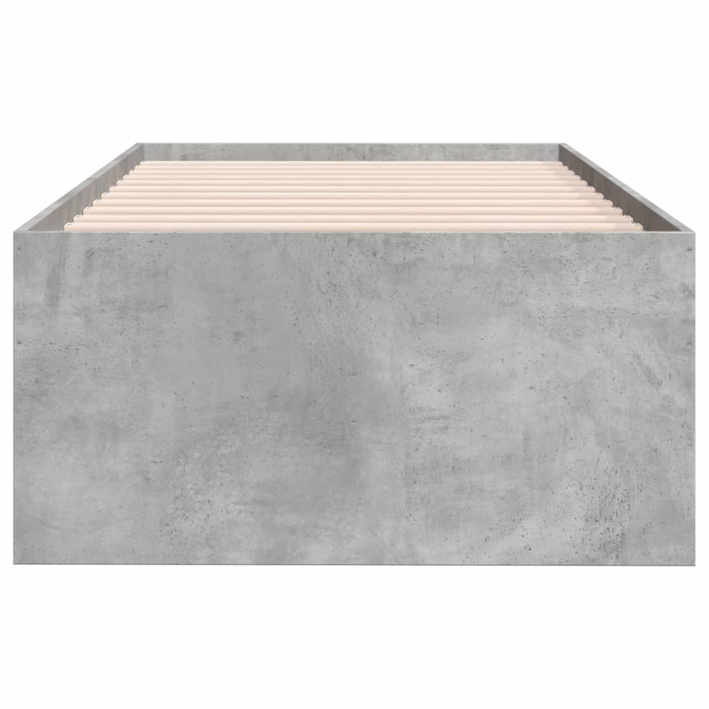 vidaXL Lit de jour et tiroirs gris béton 75x190 cm bois d'ingénierie