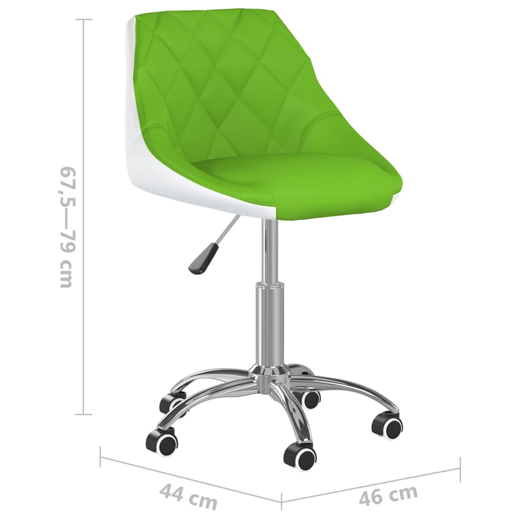 vidaXL Chaise pivotante de salle à manger Vert et blanc Similicuir