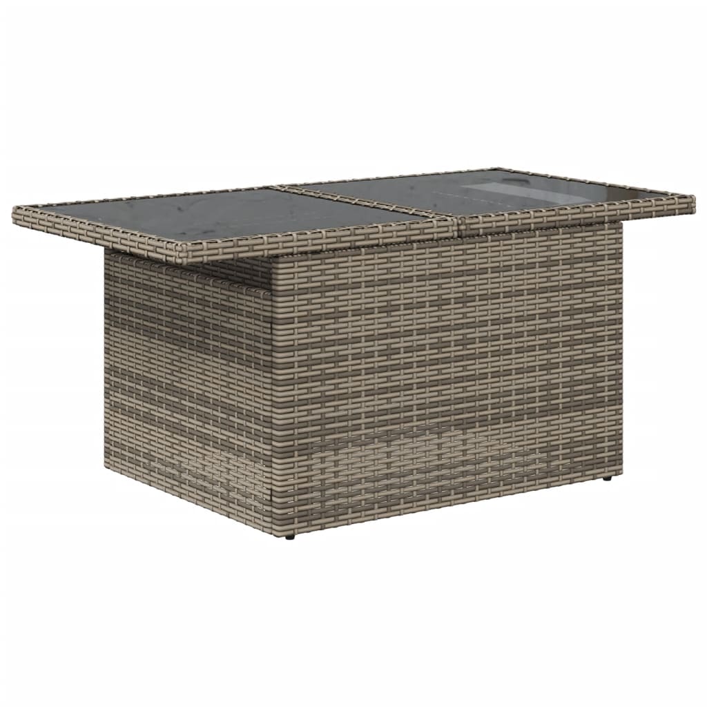 vidaXL Salon de jardin avec coussins 7 pcs gris résine tressée