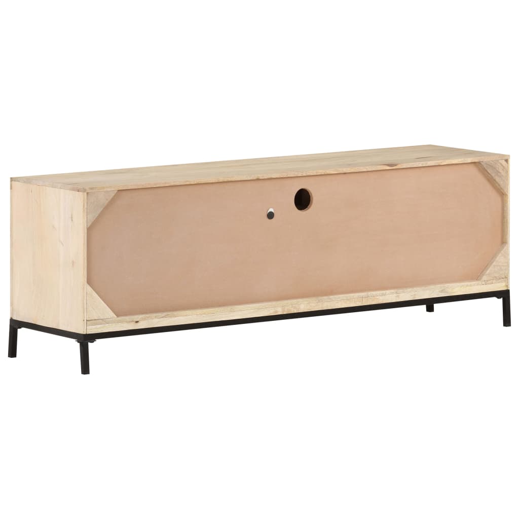 vidaXL Meuble TV 120x30x40 cm Bois de manguier et canne naturelle