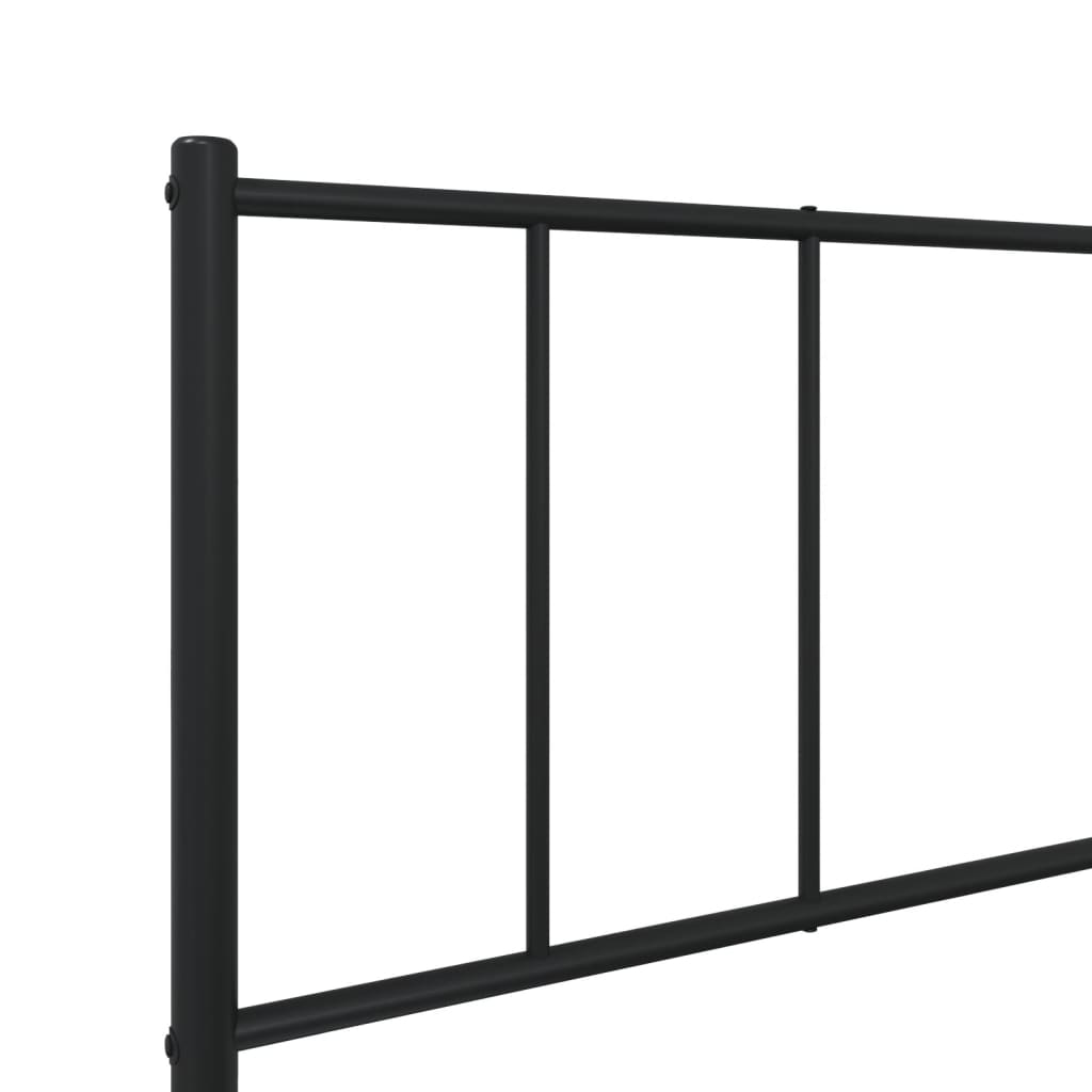 vidaXL Cadre de lit métal sans matelas avec tête de lit noir 100x200cm