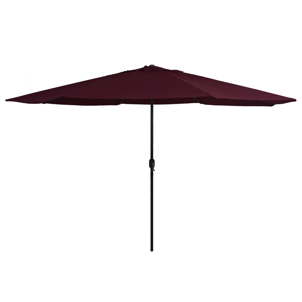 vidaXL Parasol de jardin avec mât en métal 390 cm rouge bordeaux