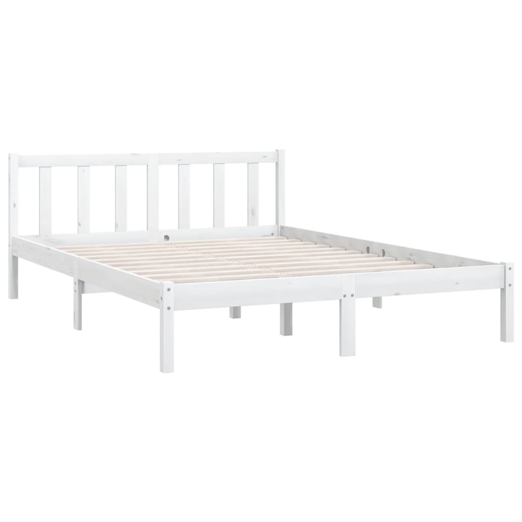 vidaXL Cadre de lit Blanc Bois de pin massif 160x200 cm