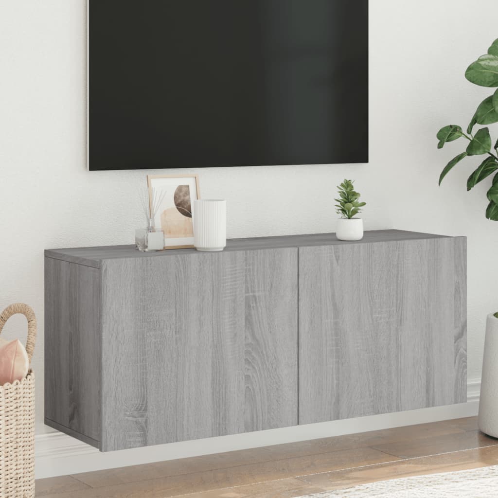 vidaXL Meuble TV mural sonoma gris 100x30x41 cm