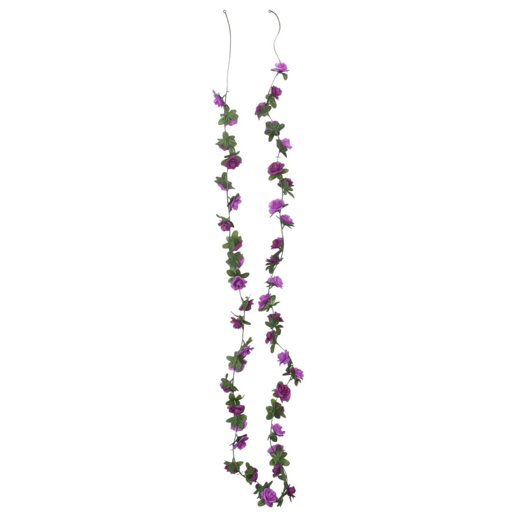 vidaXL Guirlandes de fleurs de Noël 6 pcs violet clair 240 cm