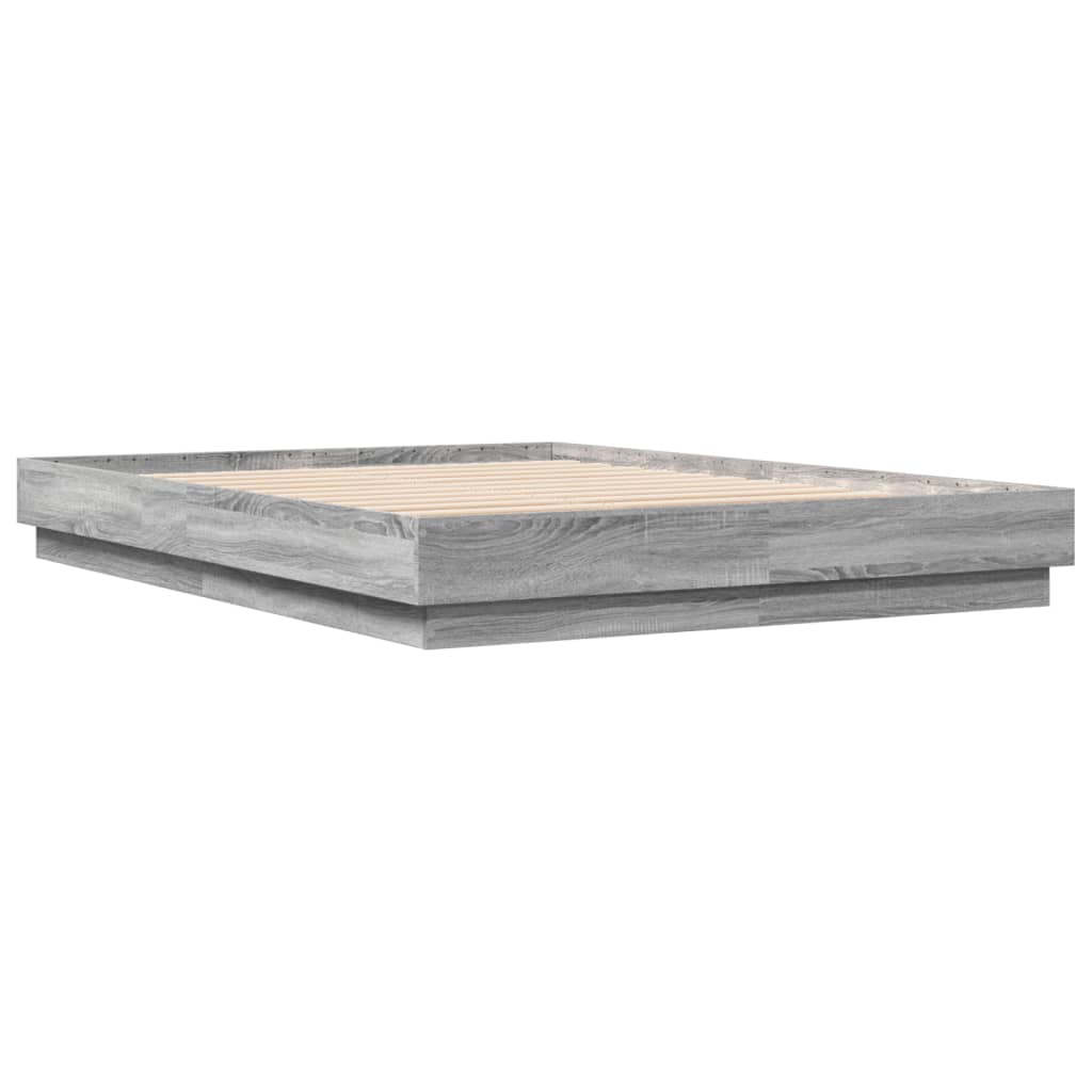 vidaXL Cadre de lit sonoma gris 160x200 cm bois d'ingénierie