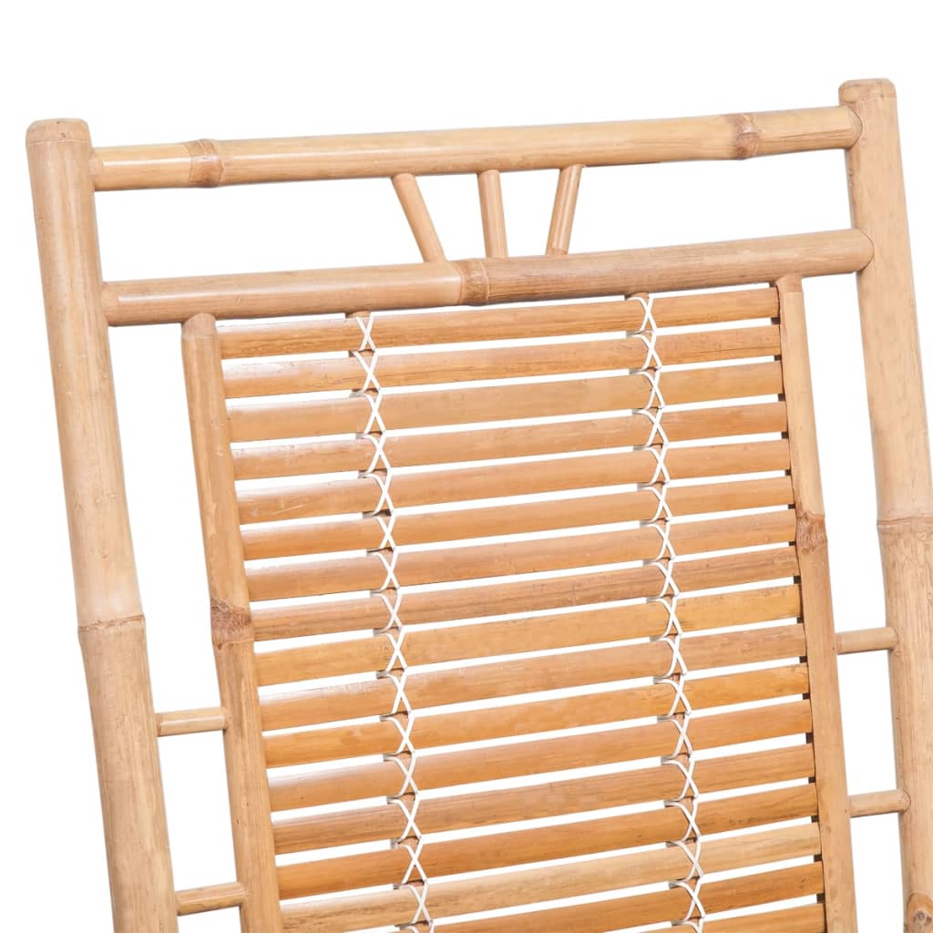 vidaXL Chaise à bascule avec coussin Bambou