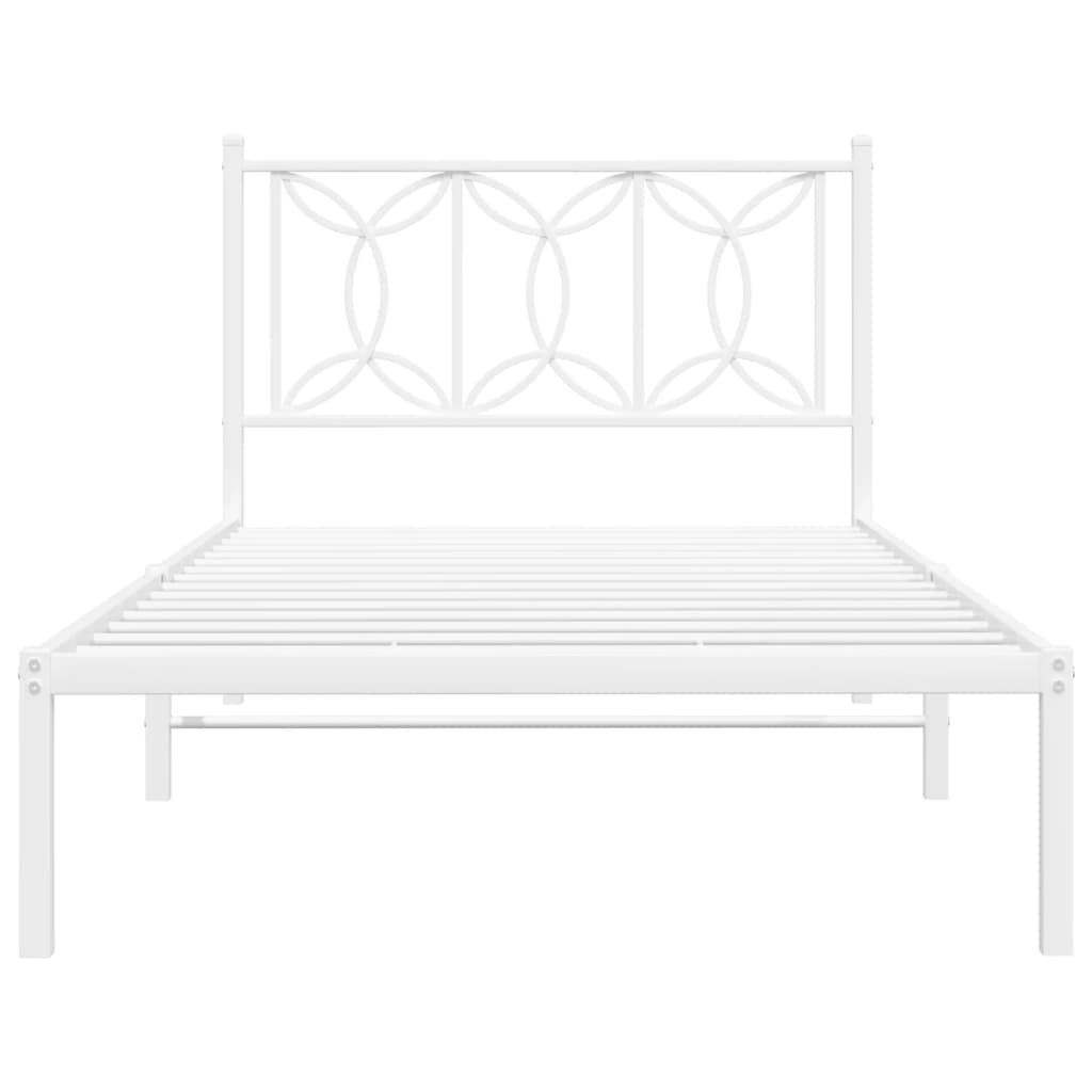 vidaXL Cadre de lit métal sans matelas et tête de lit blanc 100x200 cm