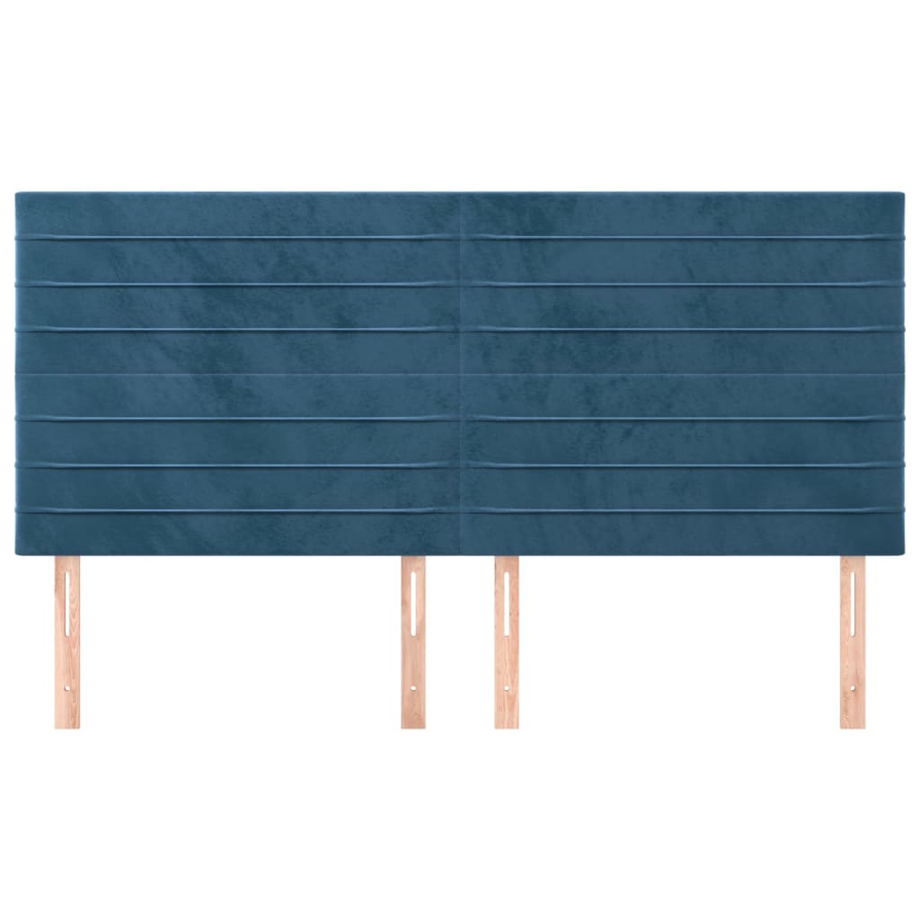 vidaXL Têtes de lit 4 pcs Bleu foncé 90x5x78/88 cm Velours