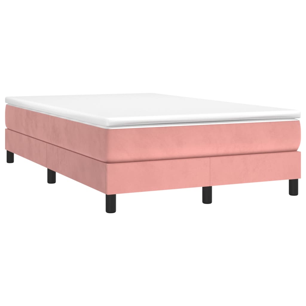 vidaXL Sommier à lattes de lit avec matelas rose 120x190 cm velours