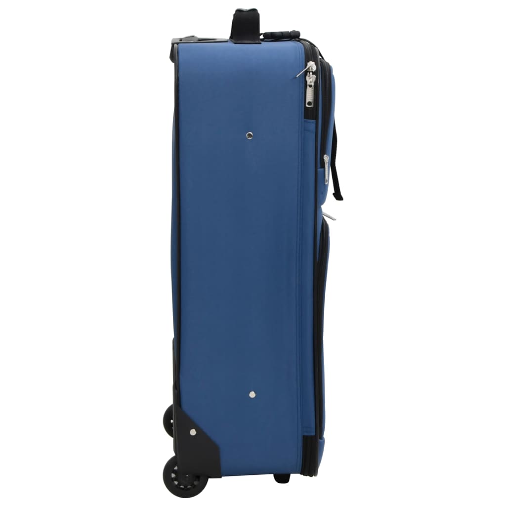 vidaXL Ensemble de bagages de voyage bleu tissu