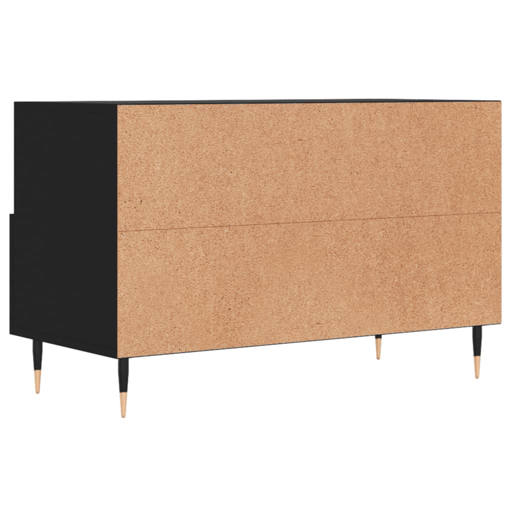 vidaXL Meuble TV Noir 80x36x50 cm Bois d'ingénierie