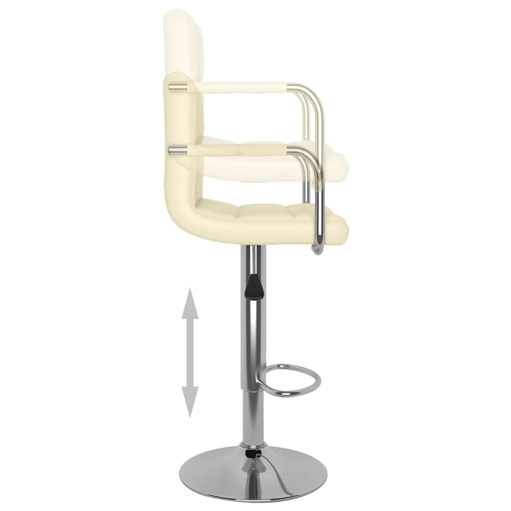 vidaXL Tabourets de bar lot de 2 crème similicuir