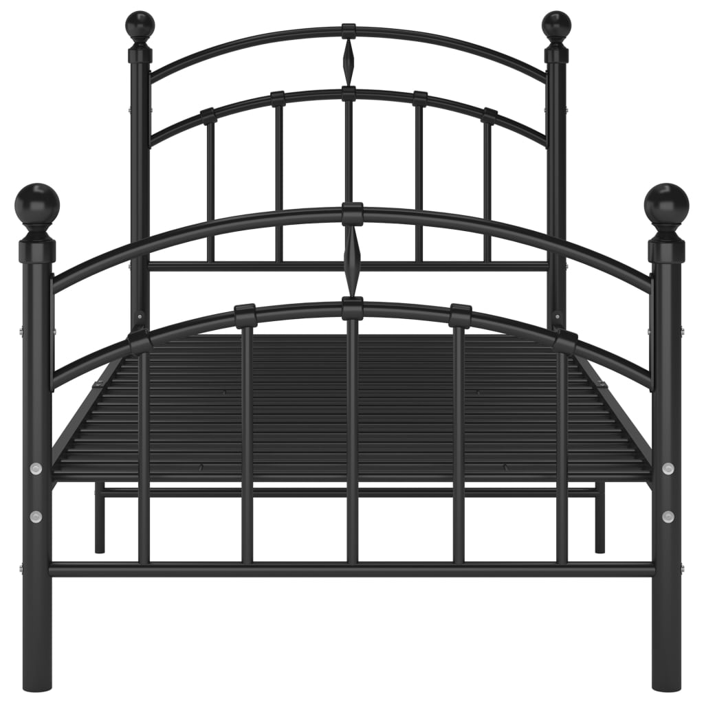 vidaXL Cadre de lit sans matelas noir métal 100x200 cm