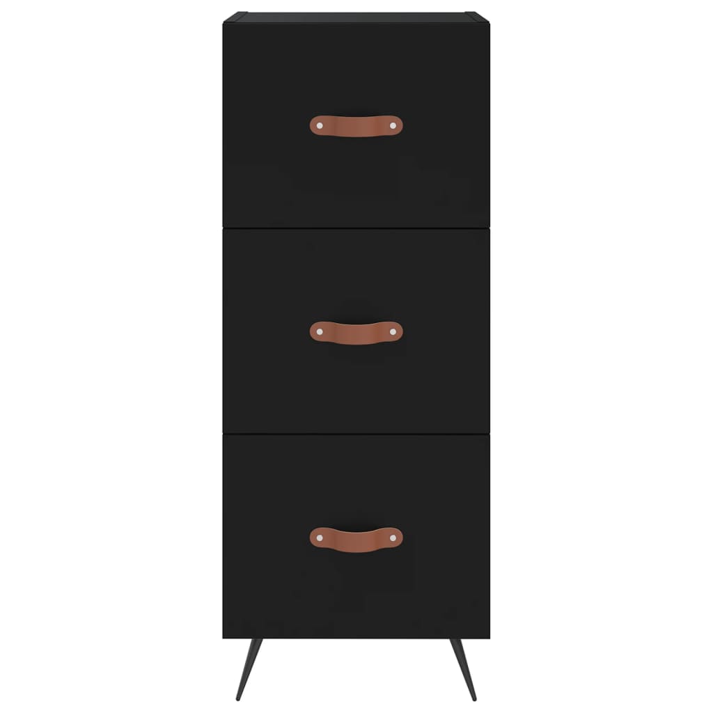 vidaXL Buffet haut Noir 34,5x34x180 cm Bois d'ingénierie