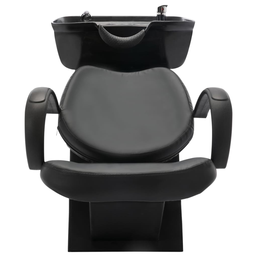 vidaXL Chaise de salon avec lavabo Noir Similicuir