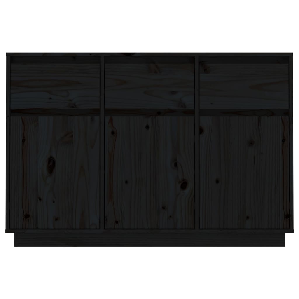 vidaXL Buffet noir 110x34x75 cm bois massif de pin