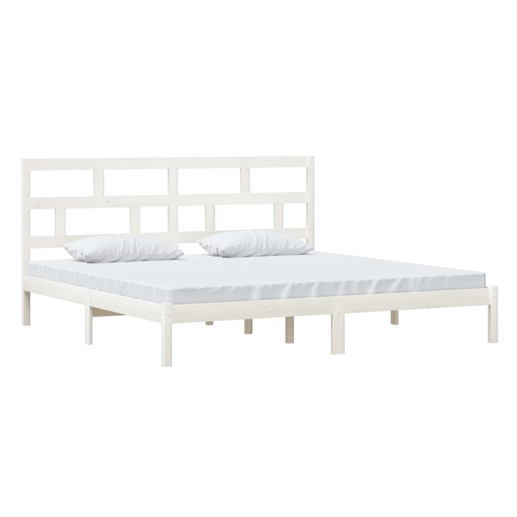 vidaXL Cadre de lit Blanc Bois de pin massif 200x200 cm