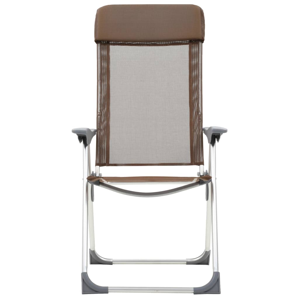 vidaXL Chaises de camping pliables 2 pcs Marron Aluminium