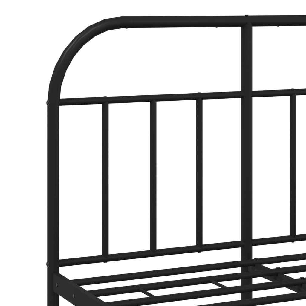 vidaXL Cadre de lit métal sans matelas avec pied de lit noir 120x190cm