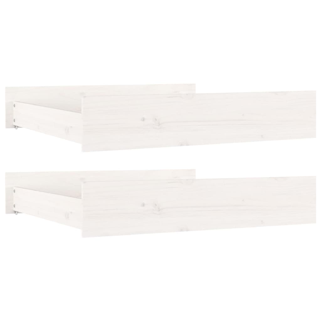 vidaXL Tiroirs de lit 2 pcs blanc Bois de pin massif