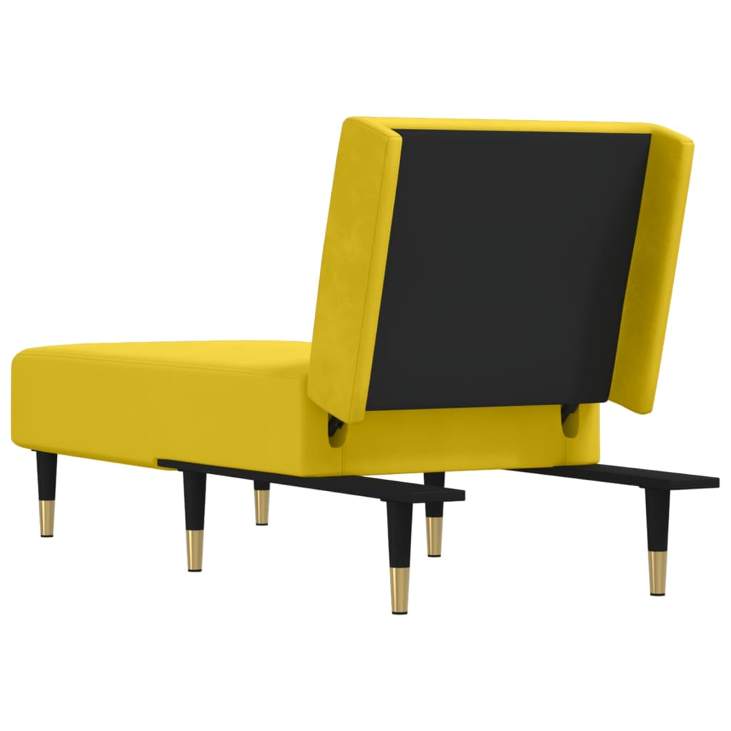 vidaXL Chaise longue jaune velours