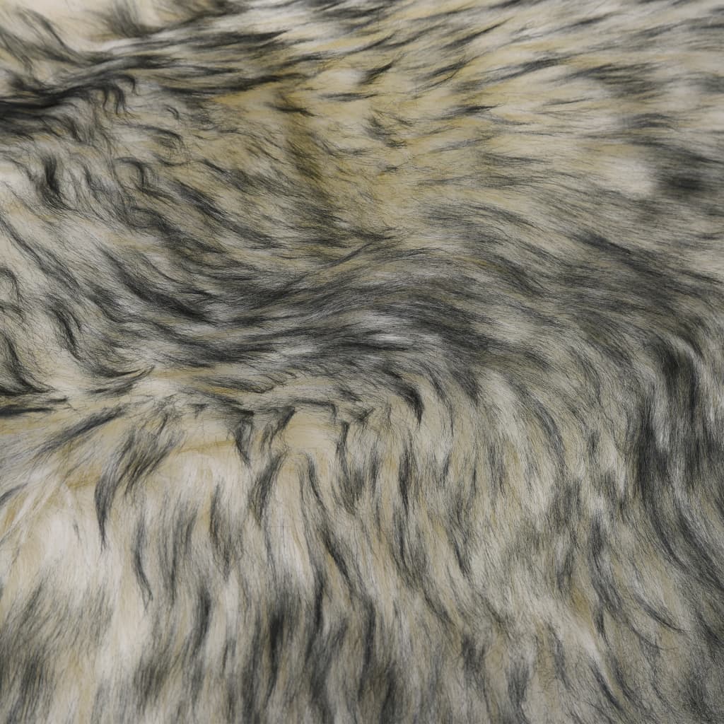 vidaXL Tapis en peau de mouton 60 x 180 cm Mélange de gris foncé