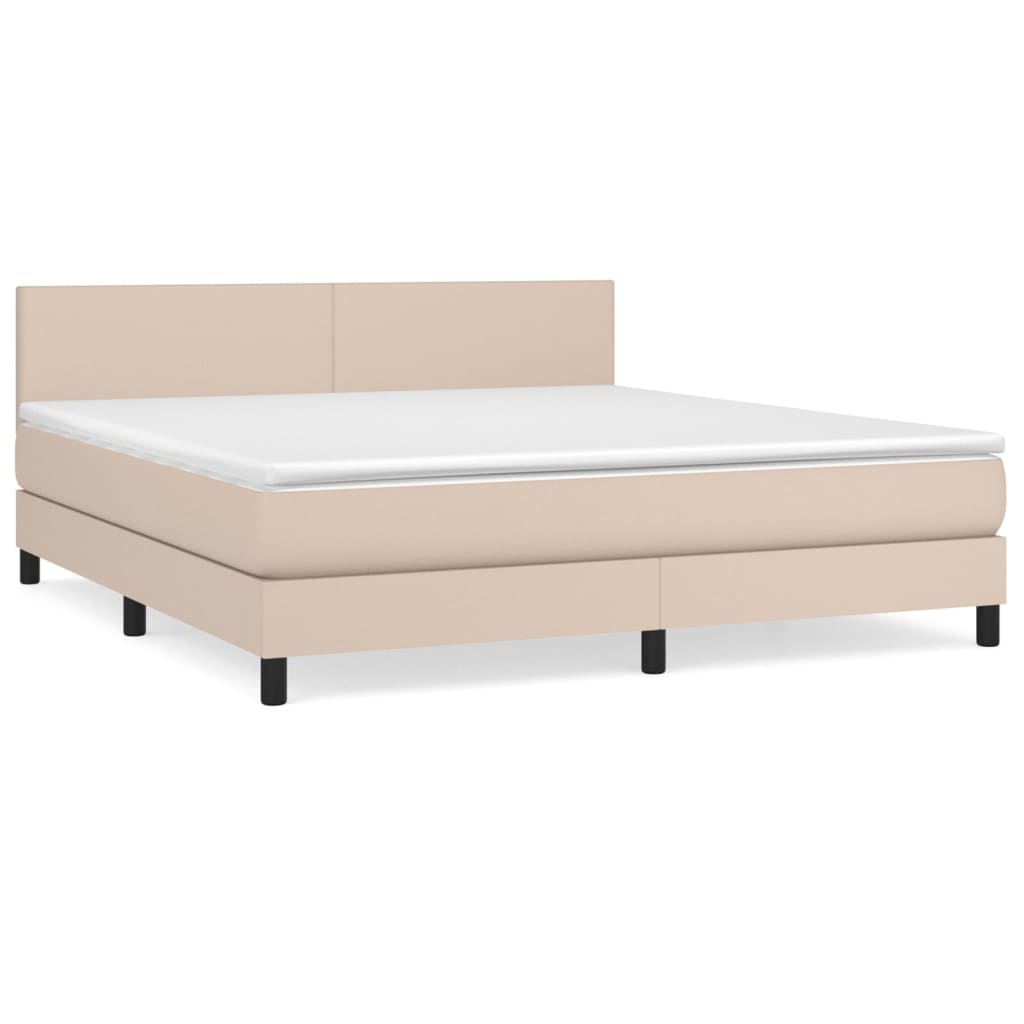 vidaXL Sommier à lattes de lit avec matelas Cappuccino 180x200 cm