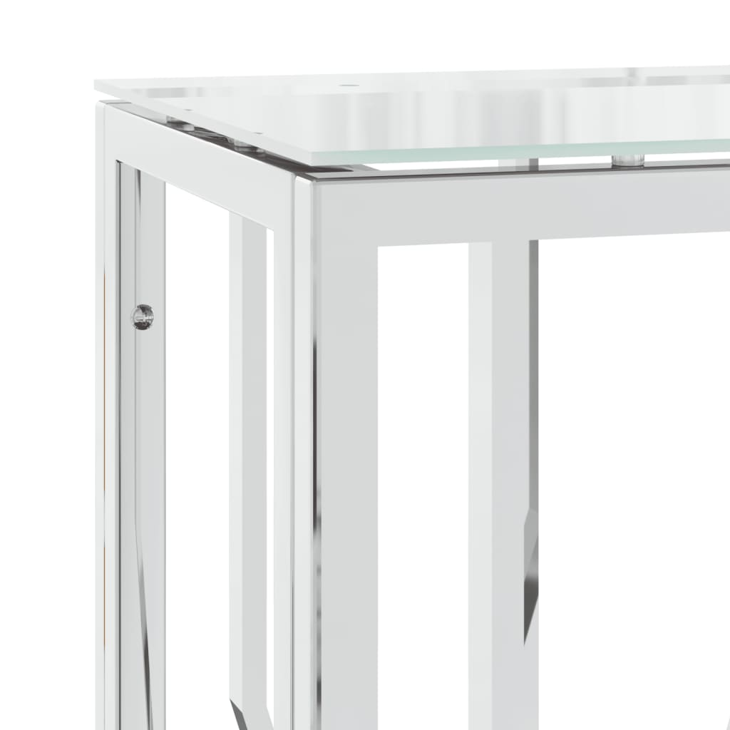 vidaXL Table console 70x30x70 cm acier inoxydable et verre