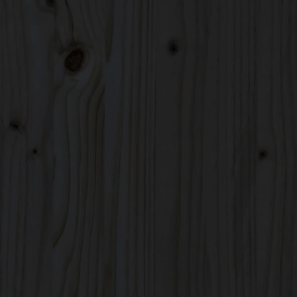 vidaXL Cadre de lit Bois de pin massif 90x200 cm Noir