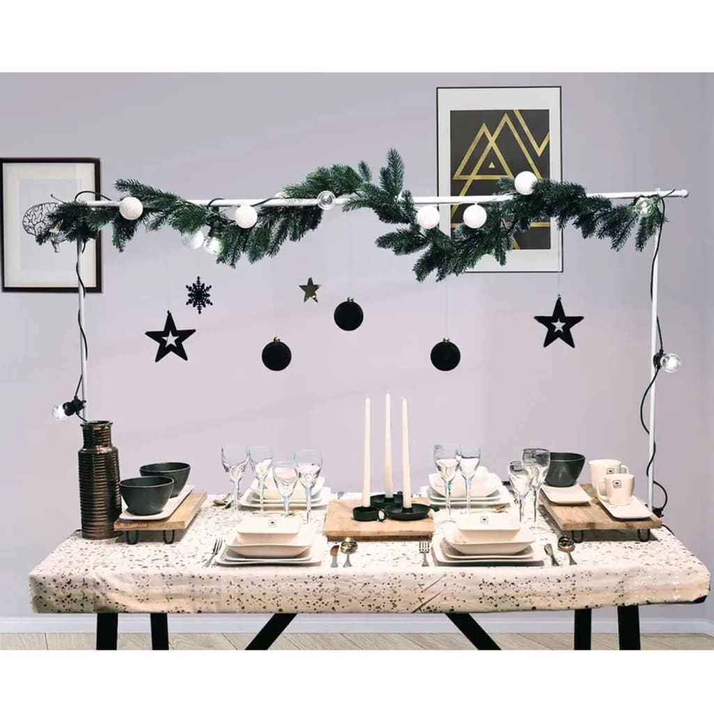 ProGarden Tige de table décorative avec pince de table Métal Blanc