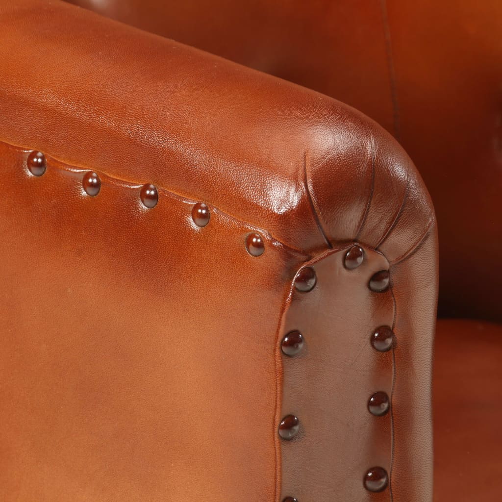 vidaXL Chaise cabriolet marron cuir véritable