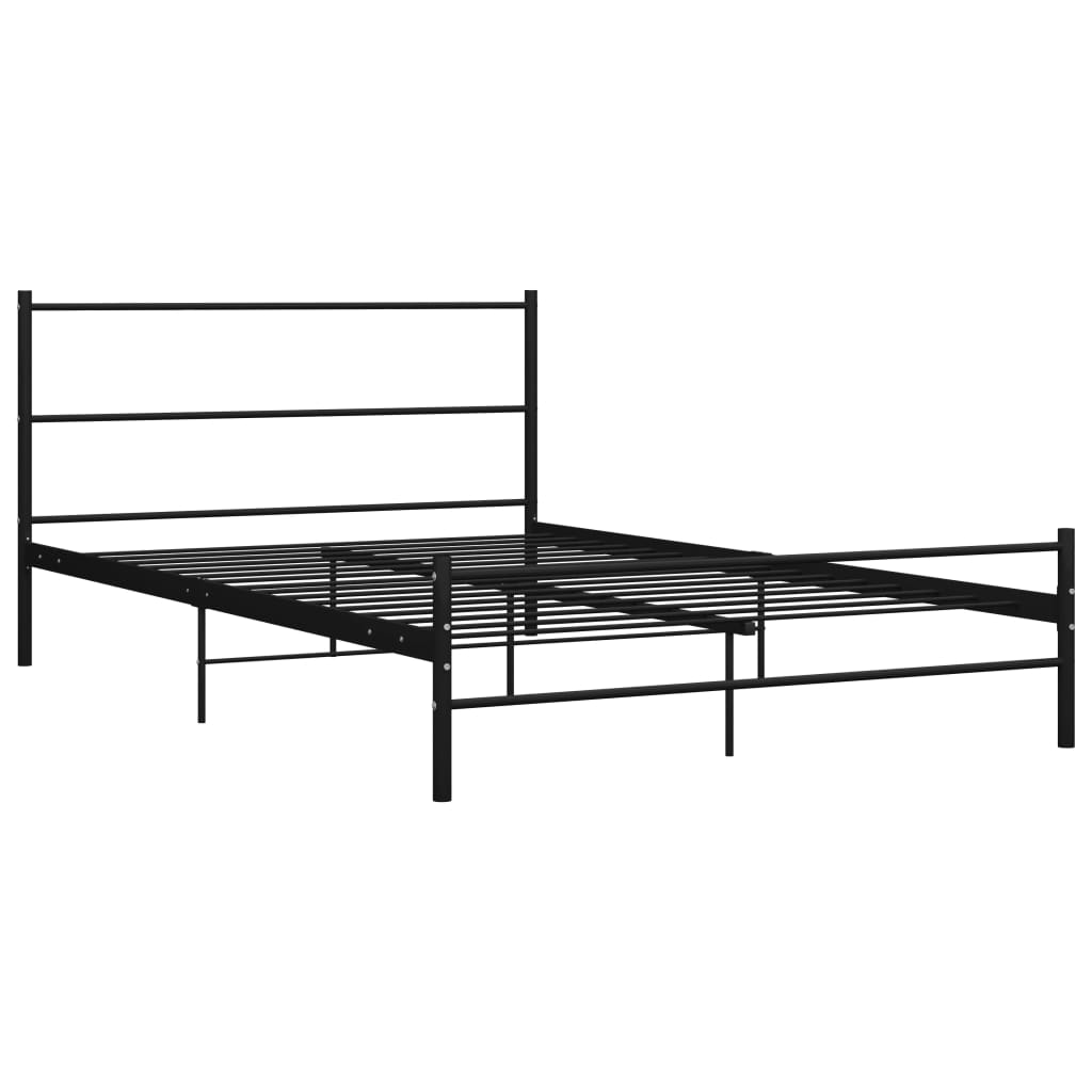 vidaXL Cadre de lit avec tête de lit sans matelas noir 160x200cm métal