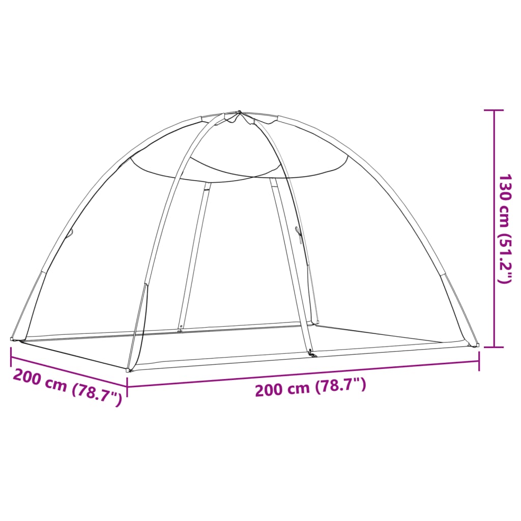 vidaXL Moustiquaire mongole avec portes 220 maille noir 200x200x135 cm