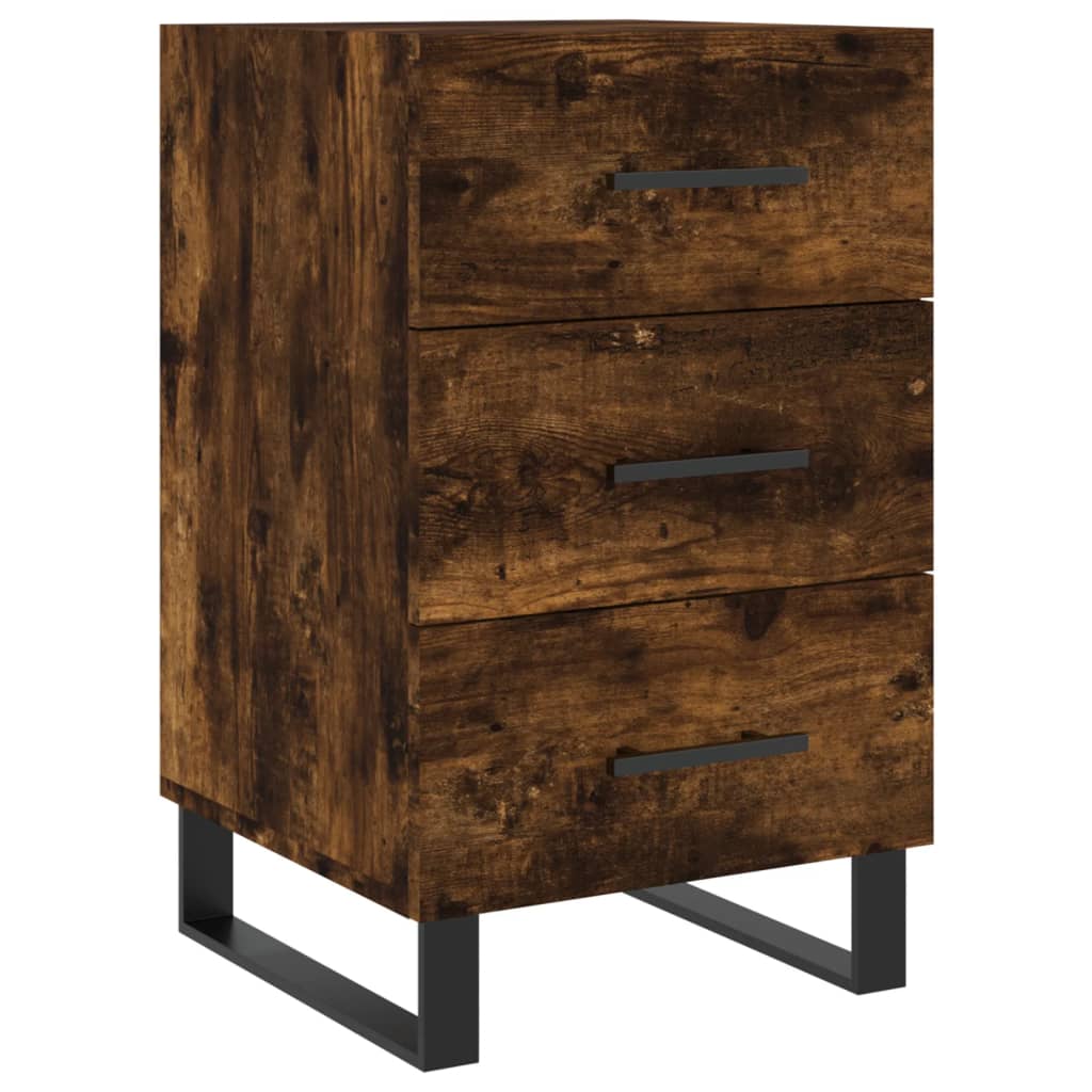 vidaXL Table de chevet chêne fumé 40x40x66 cm bois d'ingénierie