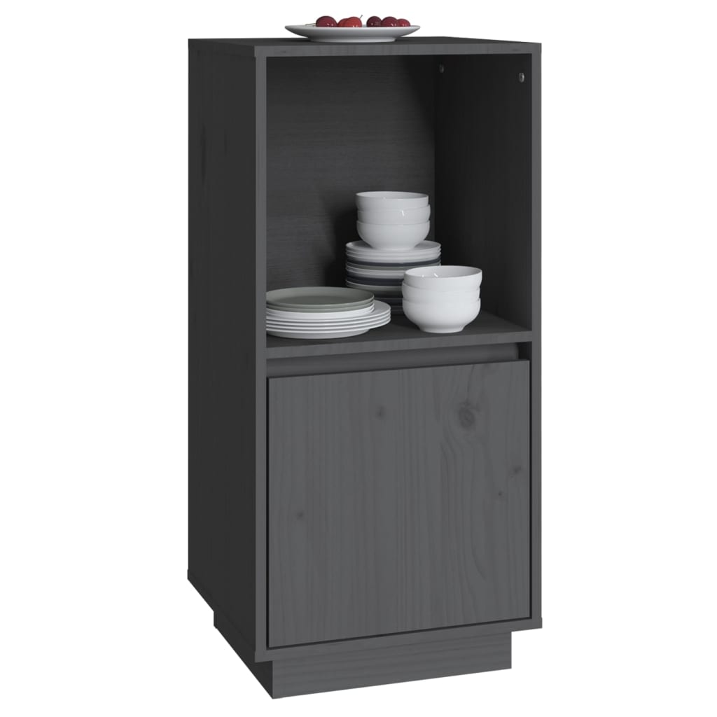 vidaXL Buffet Gris 38x35x80 cm Bois massif de pin