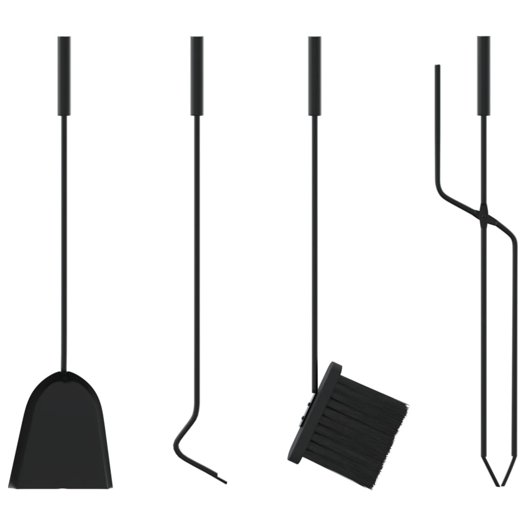 vidaXL Set d’outils de cheminée 5 pcs 18x56 cm acier