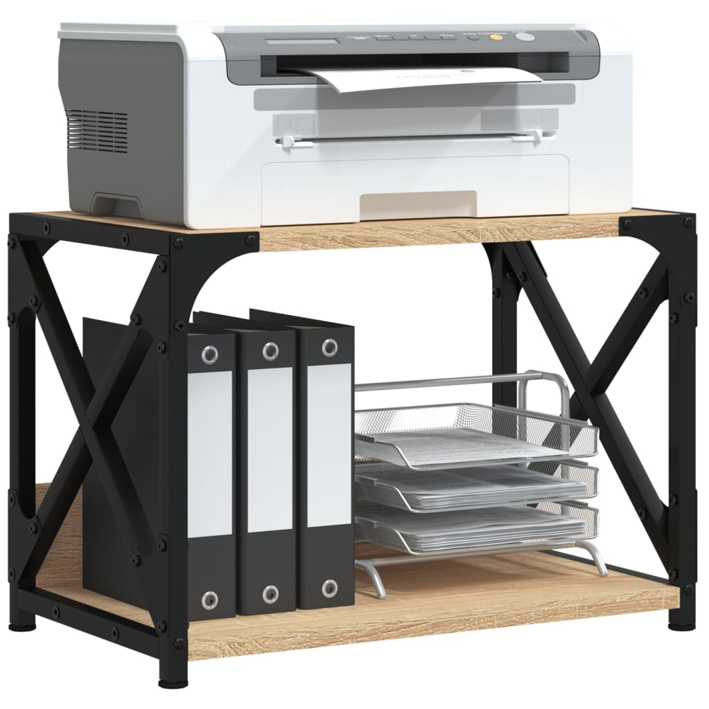 vidaXL Support d'imprimante à 2 niveaux chêne sonoma 44x26x31,5 cm