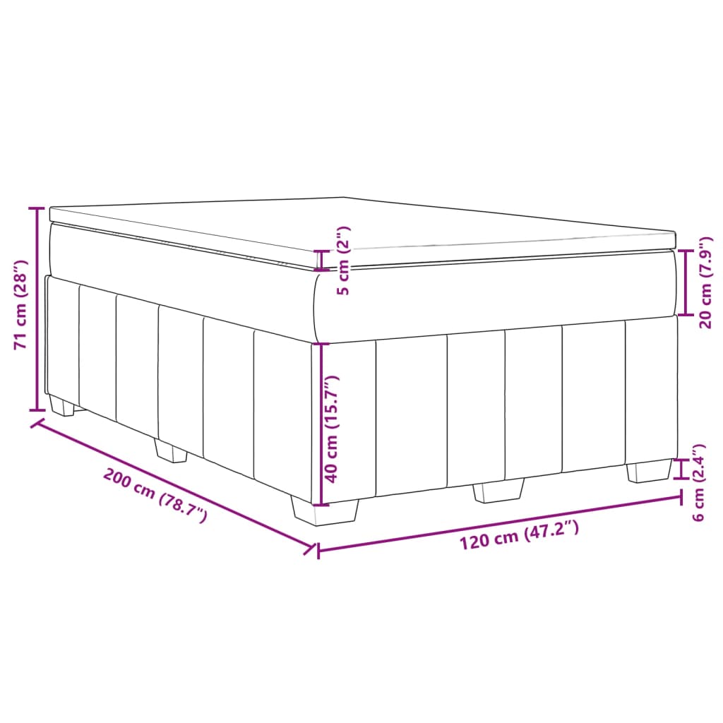 vidaXL Sommier à lattes de lit avec matelas Bleu 120x200 cm Tissu