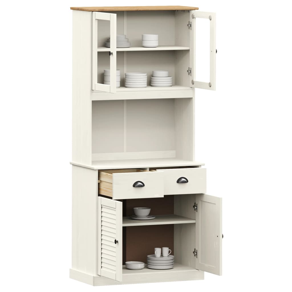 vidaXL Buffet haut VIGO blanc 78x40x175 cm bois massif de pin