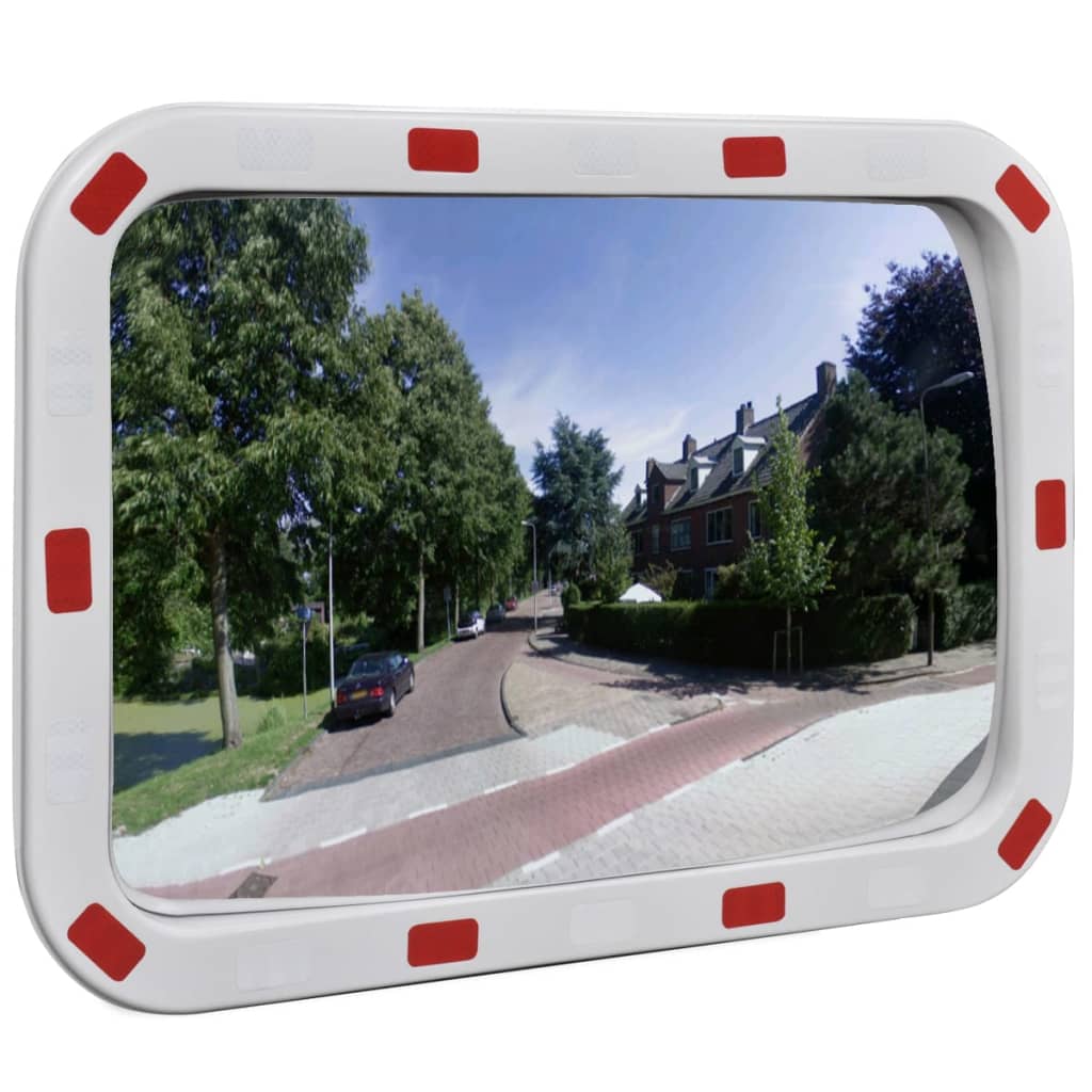 vidaXL Miroir de trafic convexe rectangulaire 40x60cm avec réflecteurs