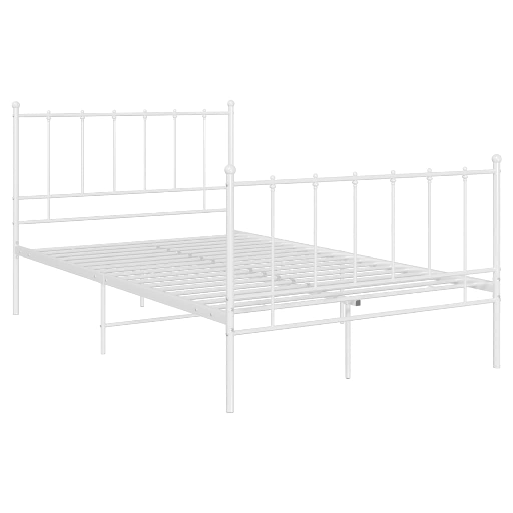 vidaXL Cadre de lit sans matelas blanc métal 120x200 cm