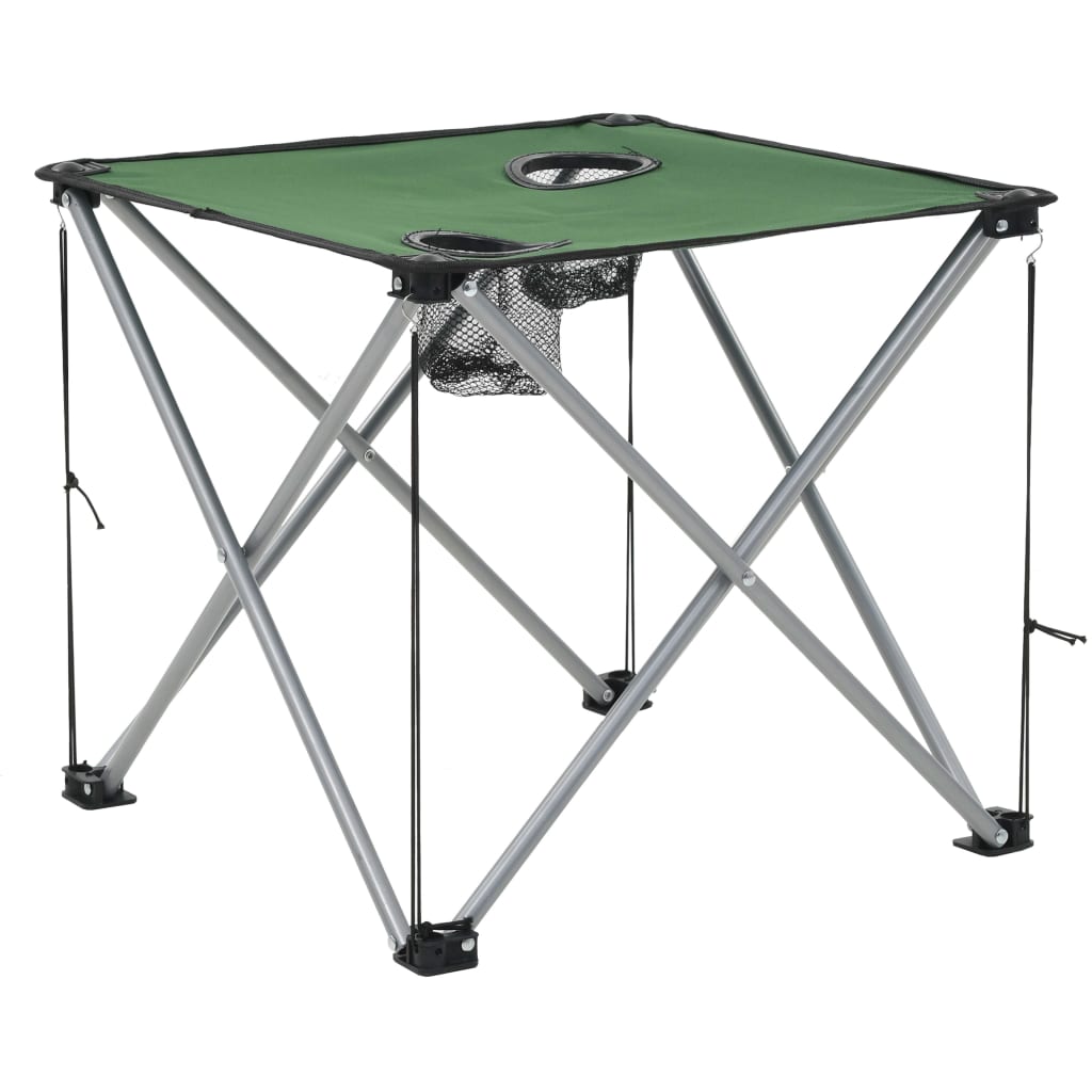 vidaXL Table et chaises de camping 3 pcs Vert