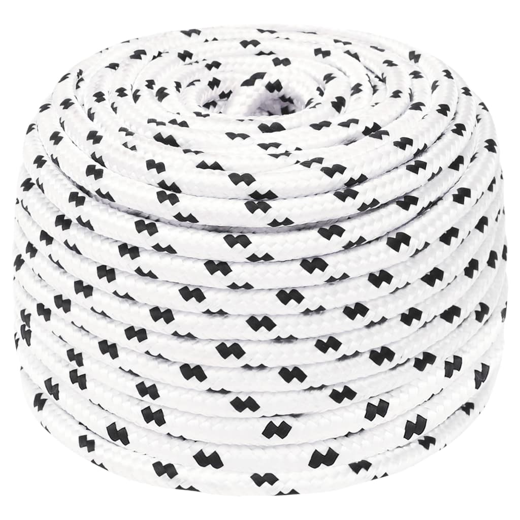 vidaXL Corde de bateau tressé Blanc 8 mmx25 m Polyester