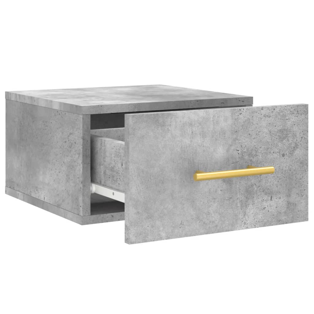 vidaXL Tables de chevet murales 2 pcs gris béton 35x35x20 cm