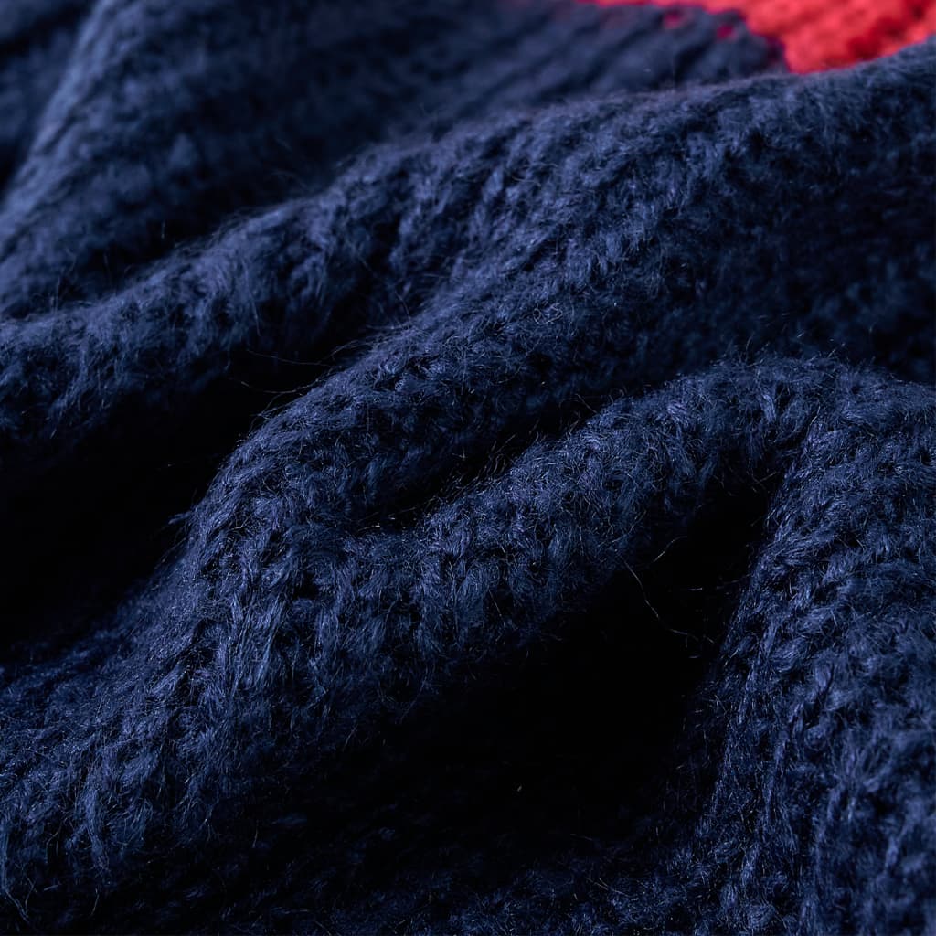 Pull-over tricoté pour enfants bleu marine 140