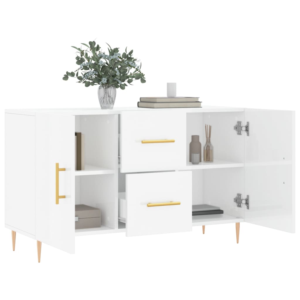 vidaXL Buffet blanc brillant 100x36x60 cm bois d'ingénierie