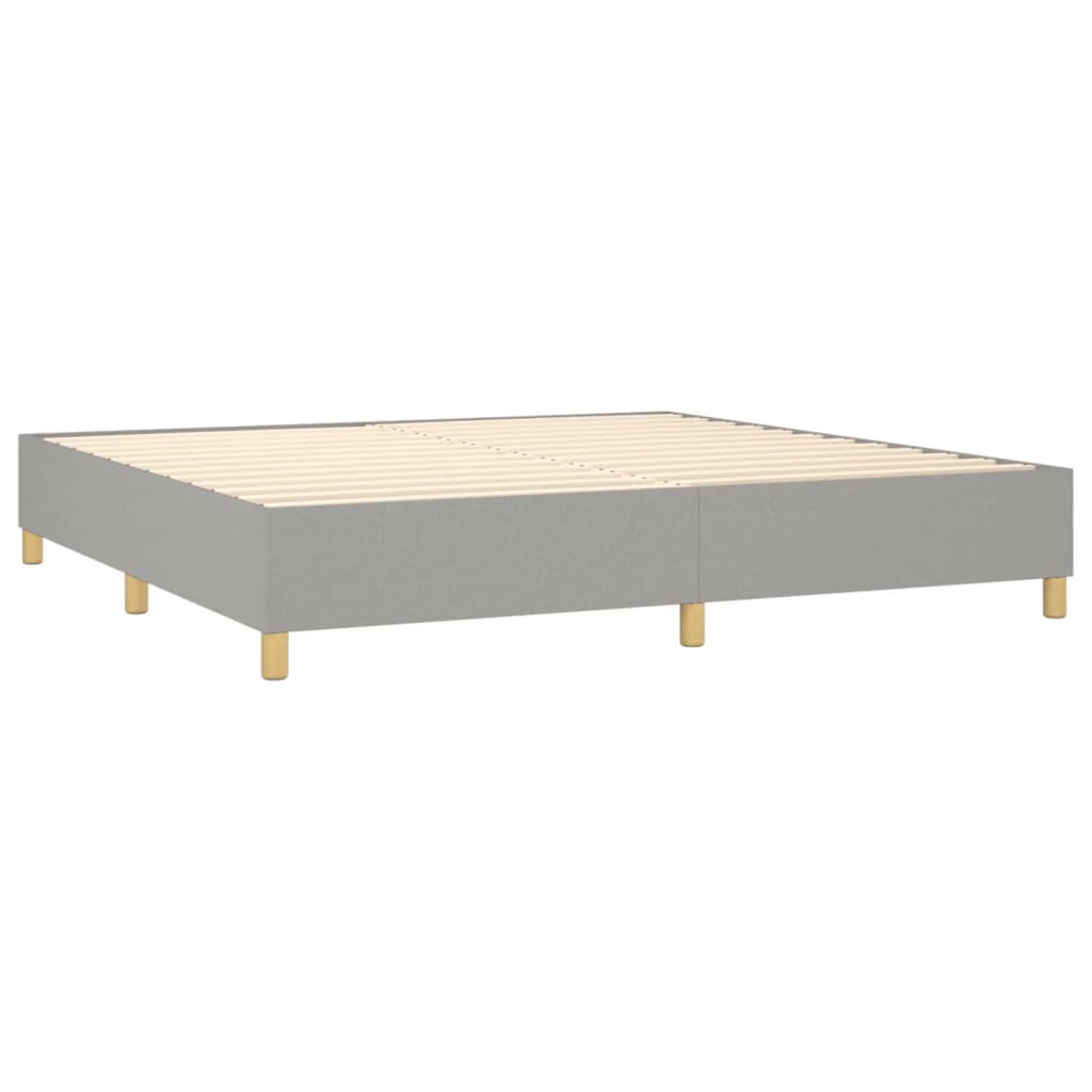 vidaXL Sommier à lattes de lit avec matelas Gris clair 200x200cm Tissu